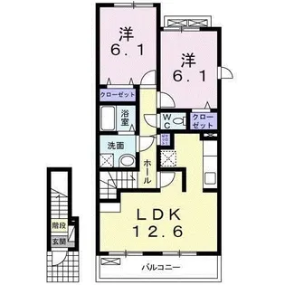 ノーヴァトワーレG【2階】の間取り