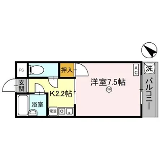 リバーハイツ豊岡【3階】の間取り