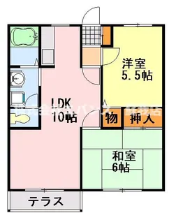 タウンコートおゆみA【2階】の間取り