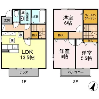 コンフォート小鶴II【1階】の間取り