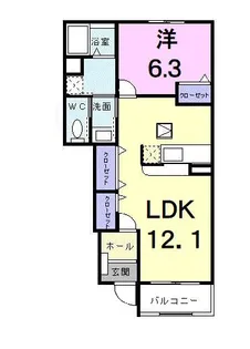 ナチュラル・ハウス壱番館【1階】の間取り