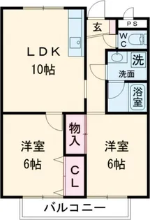プラムハイツII【2階】の間取り