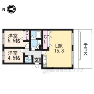 ヴィラ衣笠【1階】の間取り