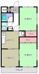 大和池田ハイツ【2階】の間取り