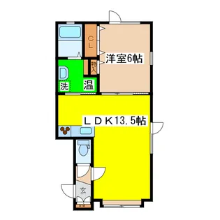 愛国ビレッジ5号館【1階】の間取り