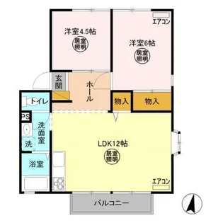 エスプラネード B【2階】の間取り
