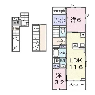 ルミエール 鈴蘭台【3階】の間取り