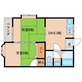 霧島コーポ【2階】の間取り