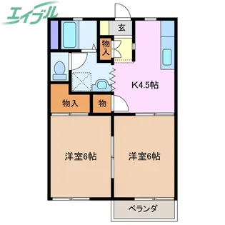 タウニーラークウッドA棟【1階】の間取り