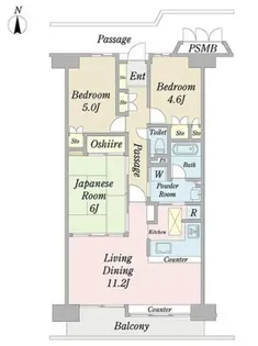 ツインシティ壱番館エトランズ東砂【10階】の間取り