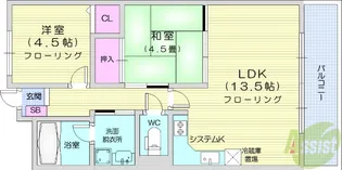 エルパーク浮島【3階】の間取り