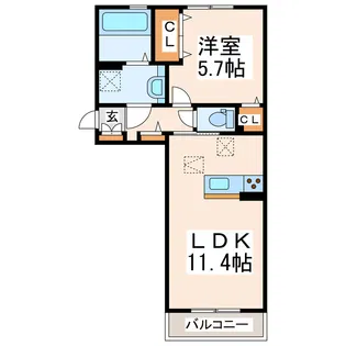ボナール ゆう【1階】の間取り