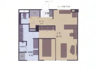 コーポ鳴子【3階】の間取り