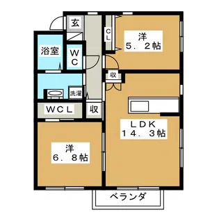 ニューノース弐番館【1階】の間取り