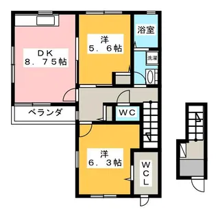 クレール柿の木【2階】の間取り