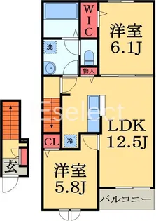 ベルウッド八街III【2階】の間取り