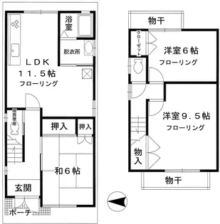 京都府京都市左京区一乗寺里ノ西町【一戸建】の間取り
