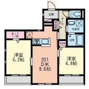 フラン・フォルトゥーナII【2階】の間取り