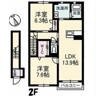 ガルテンMASAKI B【2階】の間取り