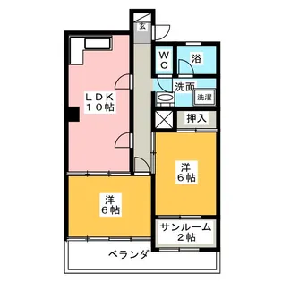 モアナヒルズ一社【3階】の間取り