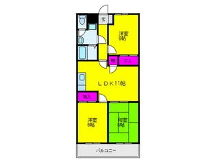 ハイツ山本E棟【2階】の間取り