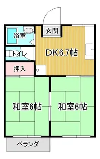ハイツ今市【1階】の間取り