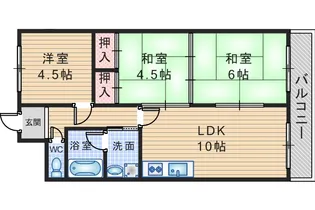 ゼフィールサカ【5階】の間取り