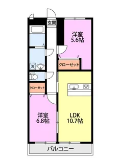 カサブランカ荻川【3階】の間取り