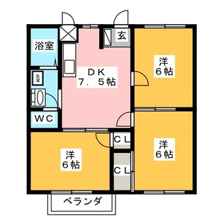 ステイシア・ホリ 2【2階】の間取り