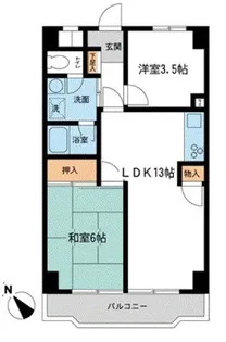 入間市駅前第二ビル【7階】の間取り