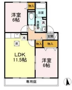 岡山県倉敷市連島1【アパート】の間取り