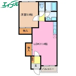 プランドール【1階】の間取り