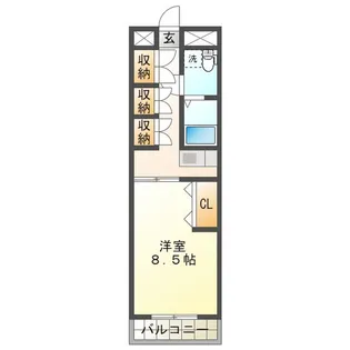 1DKの間取り画像