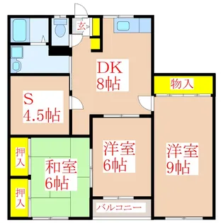 サンハイツ中央【2階】の間取り