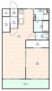 ロジュマン九の城【2階】の間取り