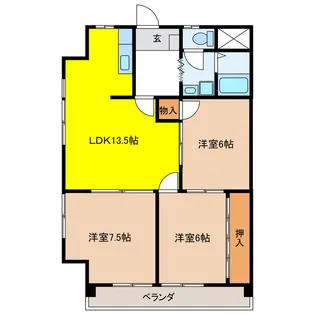 岐阜県岐阜市薮田南3【マンション】の間取り
