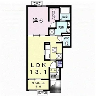 メゾン・ド・旭【1階】の間取り