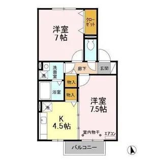 おゆみ野ドリームマウンテンB【2階】の間取り