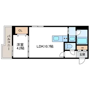 1LDKの間取り画像