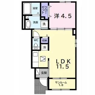 サンヴェール蔵波7【1階】の間取り