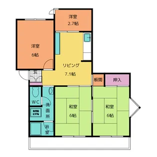 エスカイア中田【4階】の間取り