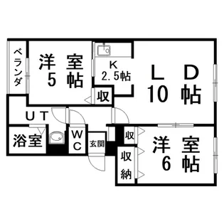 コーポブレーメンD館【1階】の間取り