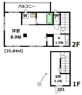 東京都世田谷区下馬5【アパート】の間取り