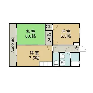 プロスパ六番街【2階】の間取り