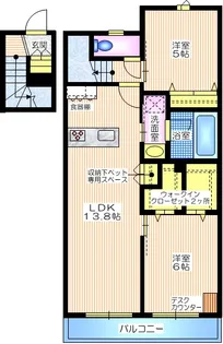 カーサ・アデール【2階】の間取り