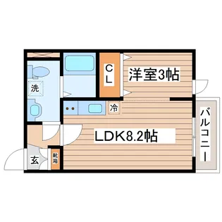 カーサ荒巻中央【3階】の間取り