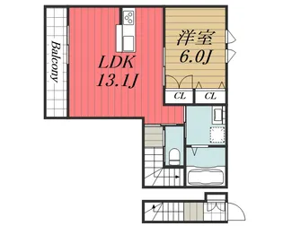 1LDKの間取り画像