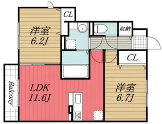 千葉県四街道市もねの里5【アパート】の間取り