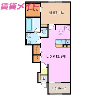 エヴァー・ガーデンA【1階】の間取り