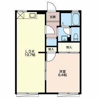 コーポナカノ B【1階】の間取り